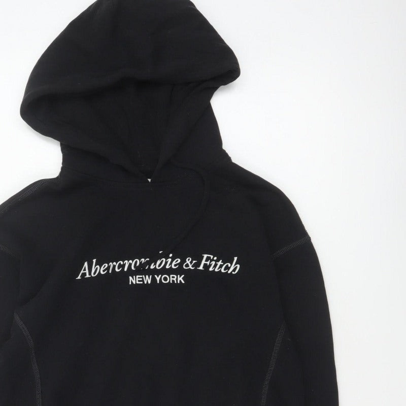 Abercrombie & Fitch Women’s Black S Logo Hooded Pullover Hoodie