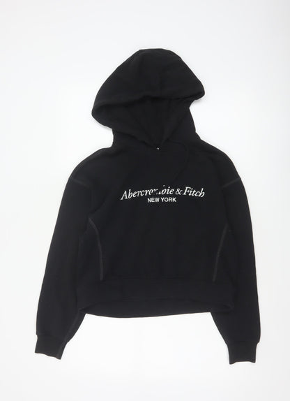 Abercrombie & Fitch Women’s Black S Logo Hooded Pullover Hoodie