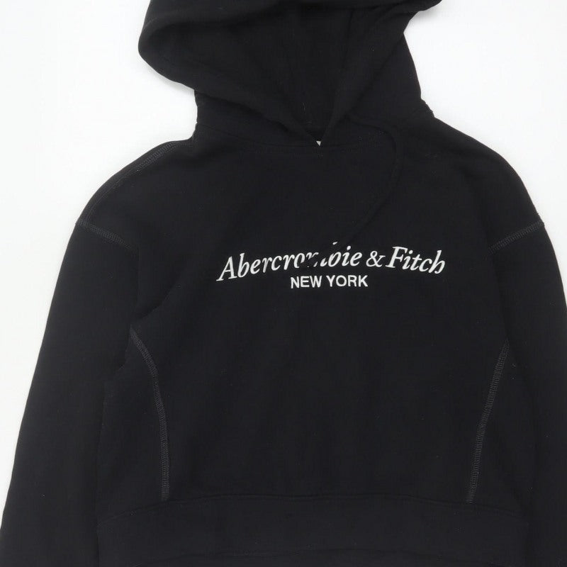 Abercrombie & Fitch Women’s Black S Logo Hooded Pullover Hoodie