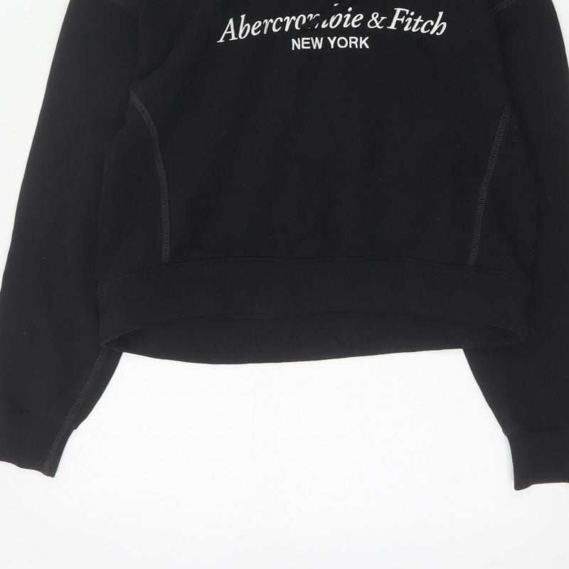 Abercrombie & Fitch Women’s Black S Logo Hooded Pullover Hoodie