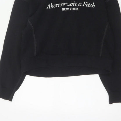 Abercrombie & Fitch Women’s Black S Logo Hooded Pullover Hoodie