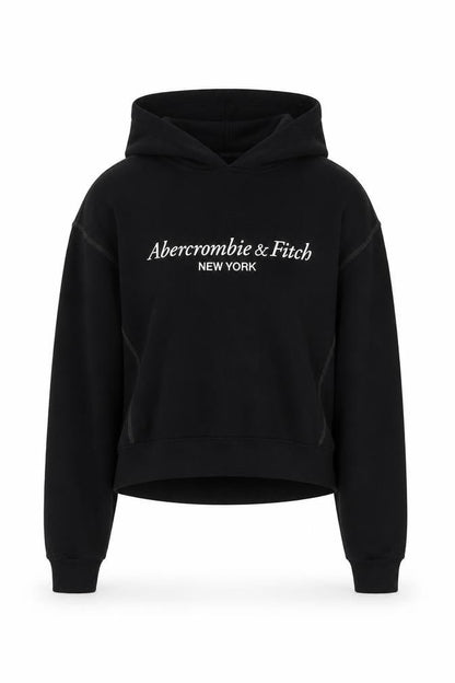 Abercrombie & Fitch Women’s Black S Logo Hooded Pullover Hoodie