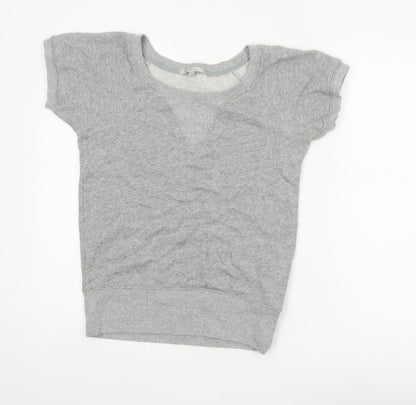 Gap Women Grey XS Basic Short Sleeve Cotton Jersey T-Shirt
