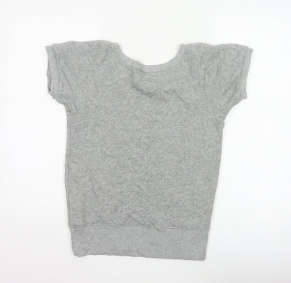 Gap Women Grey XS Basic Short Sleeve Cotton Jersey T-Shirt