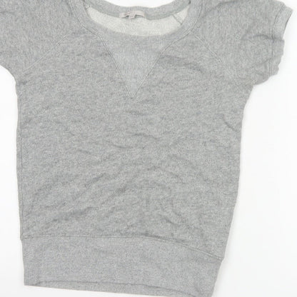 Gap Women Grey XS Basic Short Sleeve Cotton Jersey T-Shirt