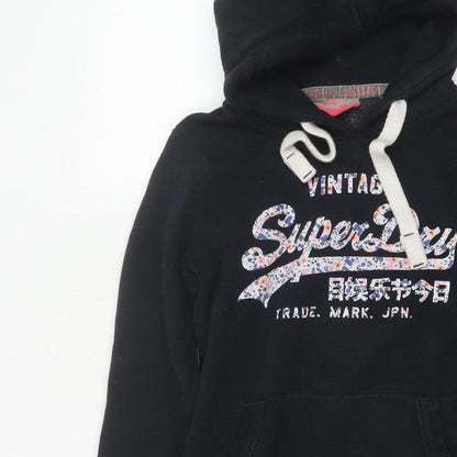 Superdry Women’s Black S Vintage Floral Logo Pullover Hoodie