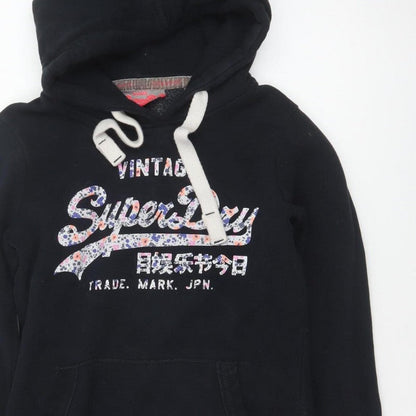 Superdry Women’s Black S Vintage Floral Logo Pullover Hoodie