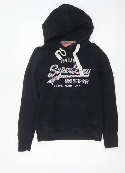 Superdry Women’s Black S Vintage Floral Logo Pullover Hoodie