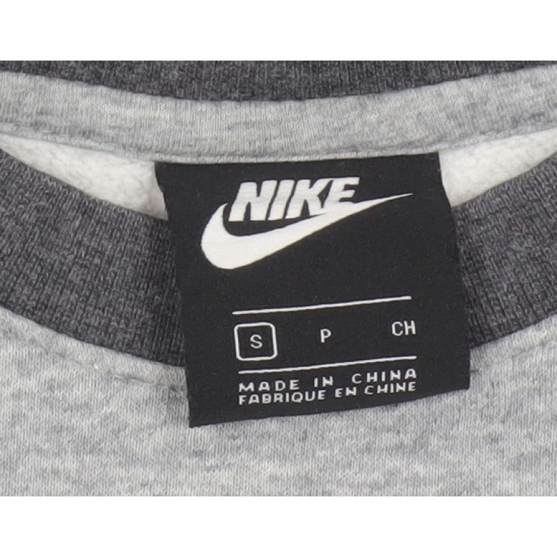 Nike Men’s Grey Small Pullover Crew Neck Logo Sweatshirt