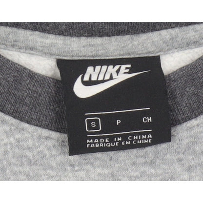 Nike Men’s Grey Small Pullover Crew Neck Logo Sweatshirt