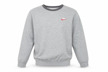Nike Men’s Grey Small Pullover Crew Neck Logo Sweatshirt