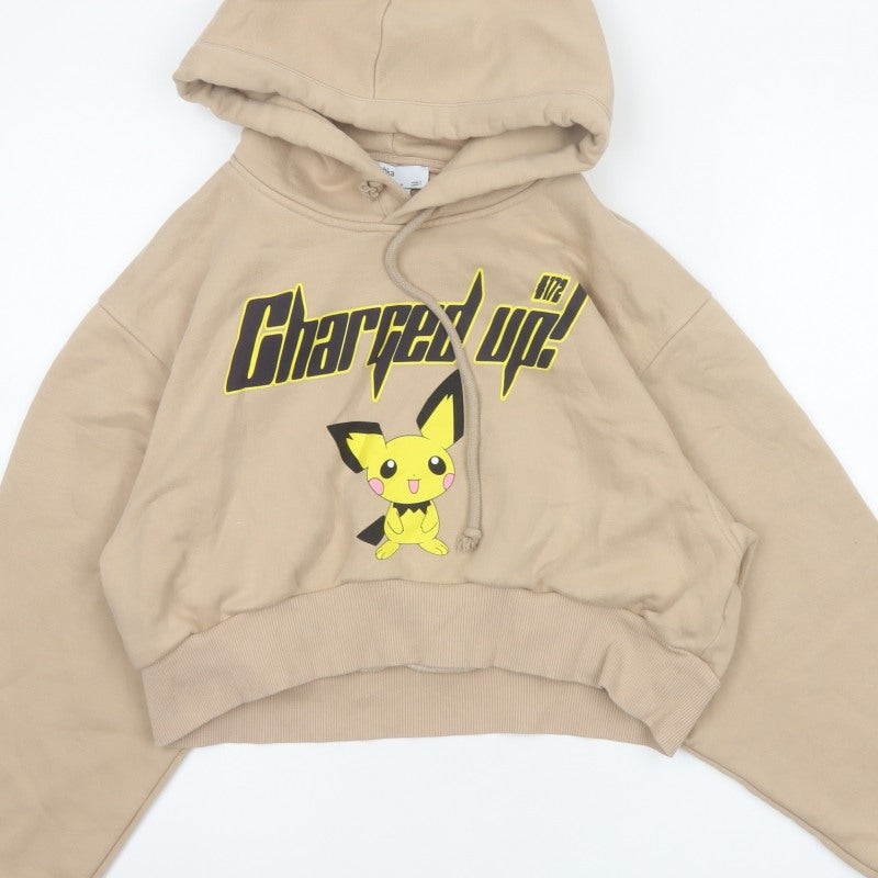 Bershka Women’s Beige M Pokémon Charged Up Pullover Hoodie
