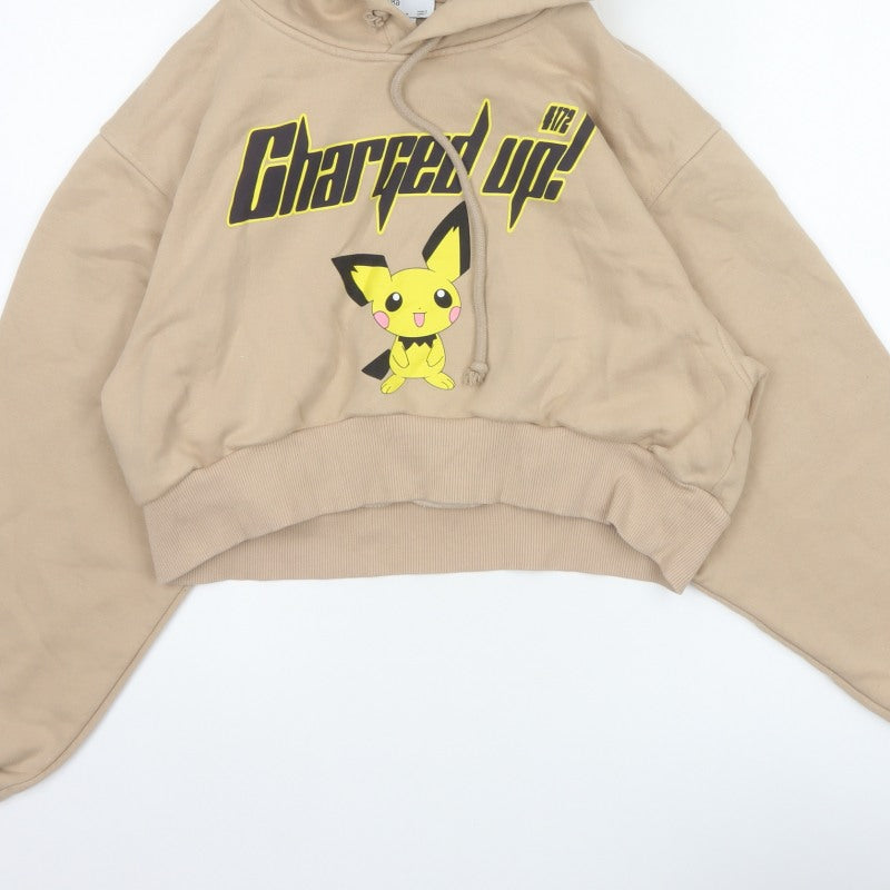 Bershka Women’s Beige M Pokémon Charged Up Pullover Hoodie