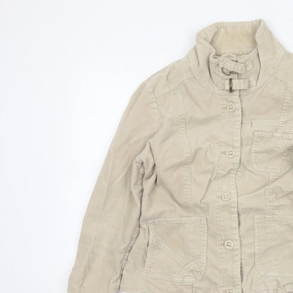 Wallis Women’s Beige UK 10 Corduroy Button Up Collared Jacket