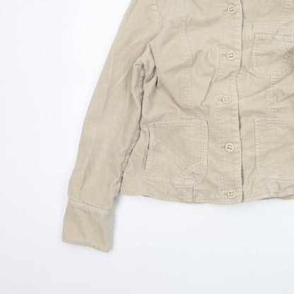 Wallis Women’s Beige UK 10 Corduroy Button Up Collared Jacket