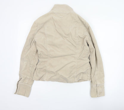 Wallis Women’s Beige UK 10 Corduroy Button Up Collared Jacket