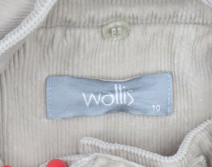 Wallis Women’s Beige UK 10 Corduroy Button Up Collared Jacket