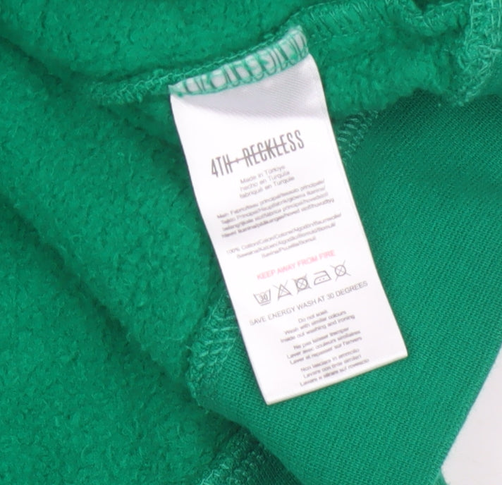 4th Reckless Men's Green M Paris Crew Neck Pullover Sweatshirt Logo