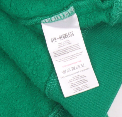 4th Reckless Men's Green M Paris Crew Neck Pullover Sweatshirt Logo