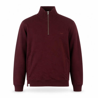 Threadbare Men’s Burgundy M Half Zip Fleece Sweatshirt Pockets