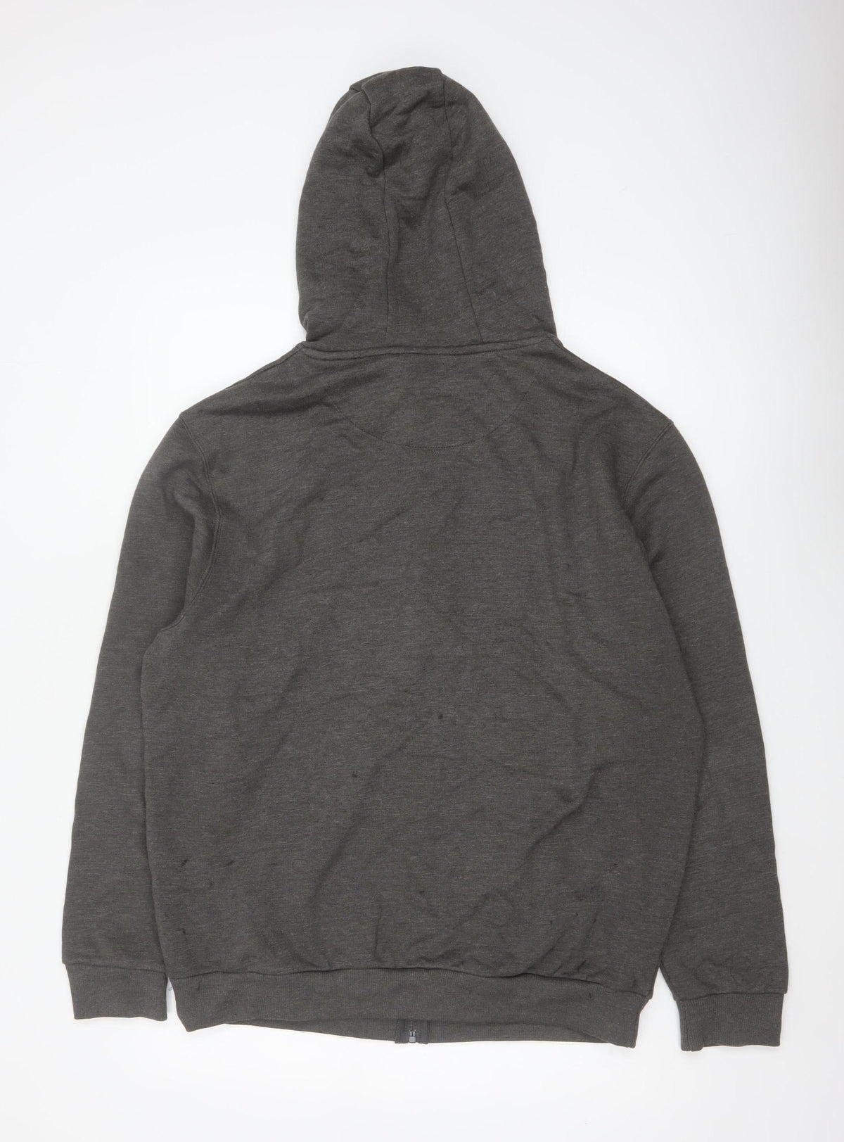 Ellesse Men’s Grey L Full Zip Hoodie Logo Cotton Blend Pockets