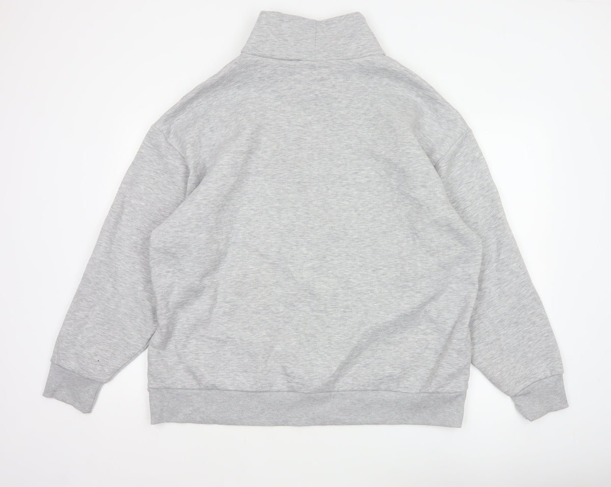ASOS Design Women Grey M WCA High Neck Logo Pullover Sweatshirt