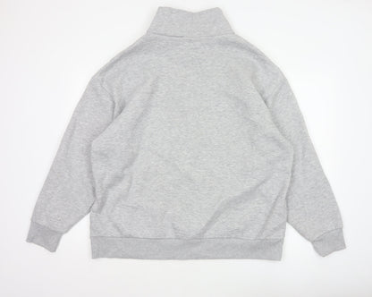 ASOS Design Women Grey M WCA High Neck Logo Pullover Sweatshirt