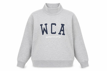 ASOS Design Women Grey M WCA High Neck Logo Pullover Sweatshirt
