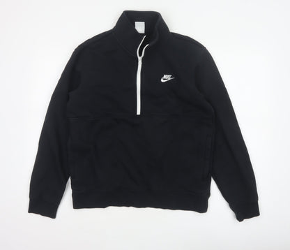 Nike Men’s Black M 1/2 Zip Pullover Sweatshirt Logo High Neck