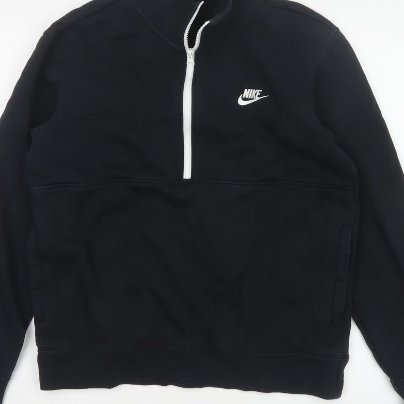 Nike Men’s Black M 1/2 Zip Pullover Sweatshirt Logo High Neck