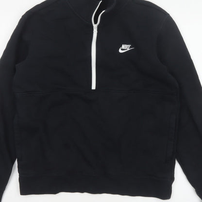 Nike Men’s Black M 1/2 Zip Pullover Sweatshirt Logo High Neck