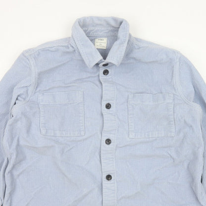 Marks and Spencer Men Blue 2XL Corduroy Overshirt Button-Up