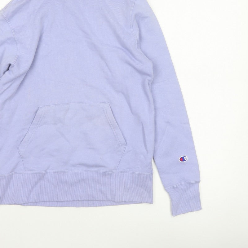 Champion Women’s Purple Small Pullover Hoodie Logo Pocket Drawstring