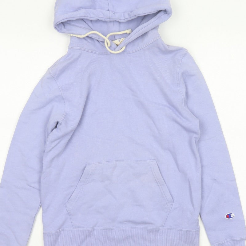 Champion Women’s Purple Small Pullover Hoodie Logo Pocket Drawstring