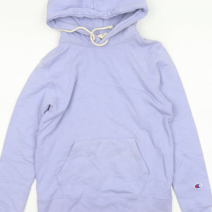 Champion Women’s Purple Small Pullover Hoodie Logo Pocket Drawstring