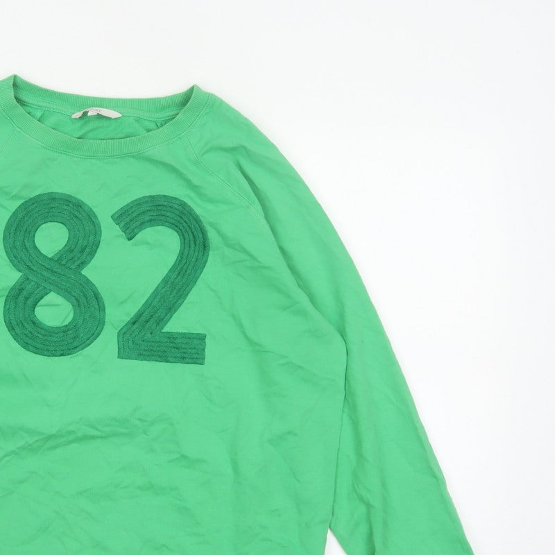 Next Women’s Green L 16 Sweatshirt 82 Embroidered Raglan Crew Neck