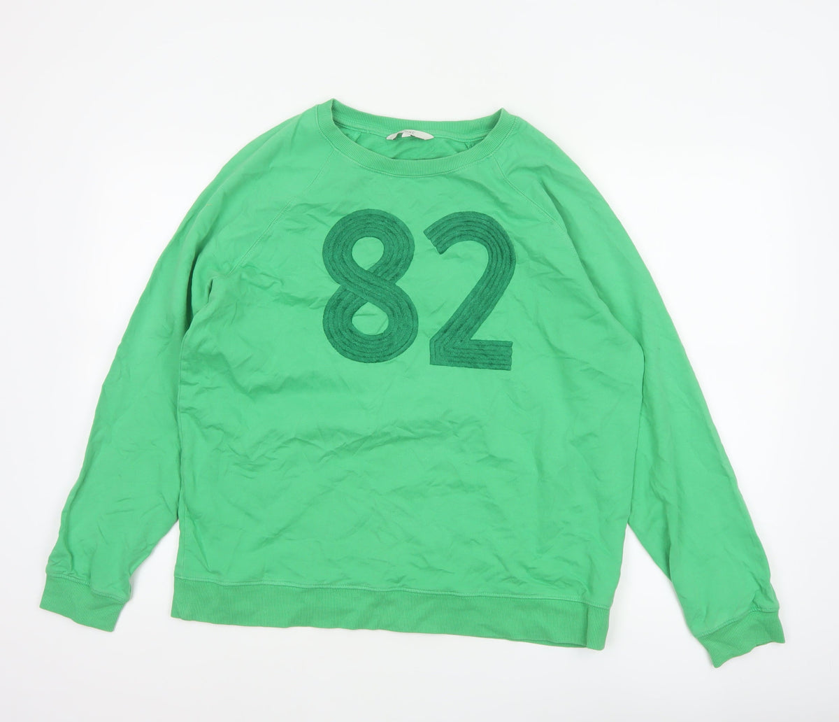 Next Women’s Green L 16 Sweatshirt 82 Embroidered Raglan Crew Neck