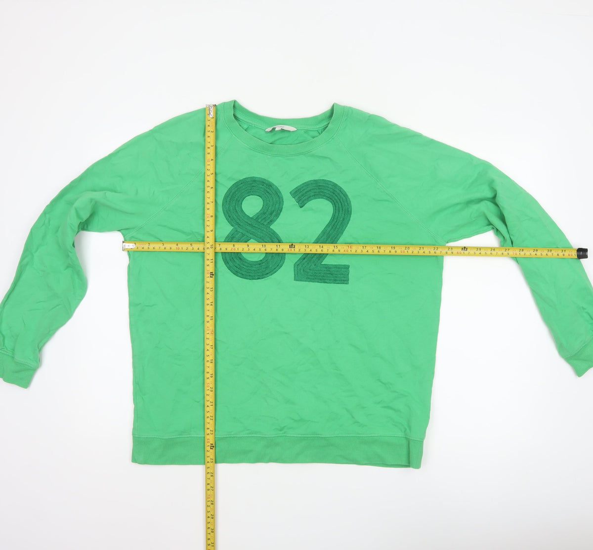Next Women’s Green L 16 Sweatshirt 82 Embroidered Raglan Crew Neck