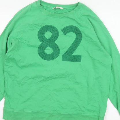Next Women’s Green L 16 Sweatshirt 82 Embroidered Raglan Crew Neck