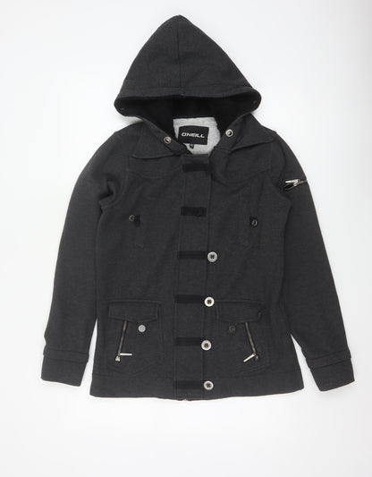 O'Neill Women’s Black Size 12 Hooded Full Zip Fleece Sweatshirt Jacket