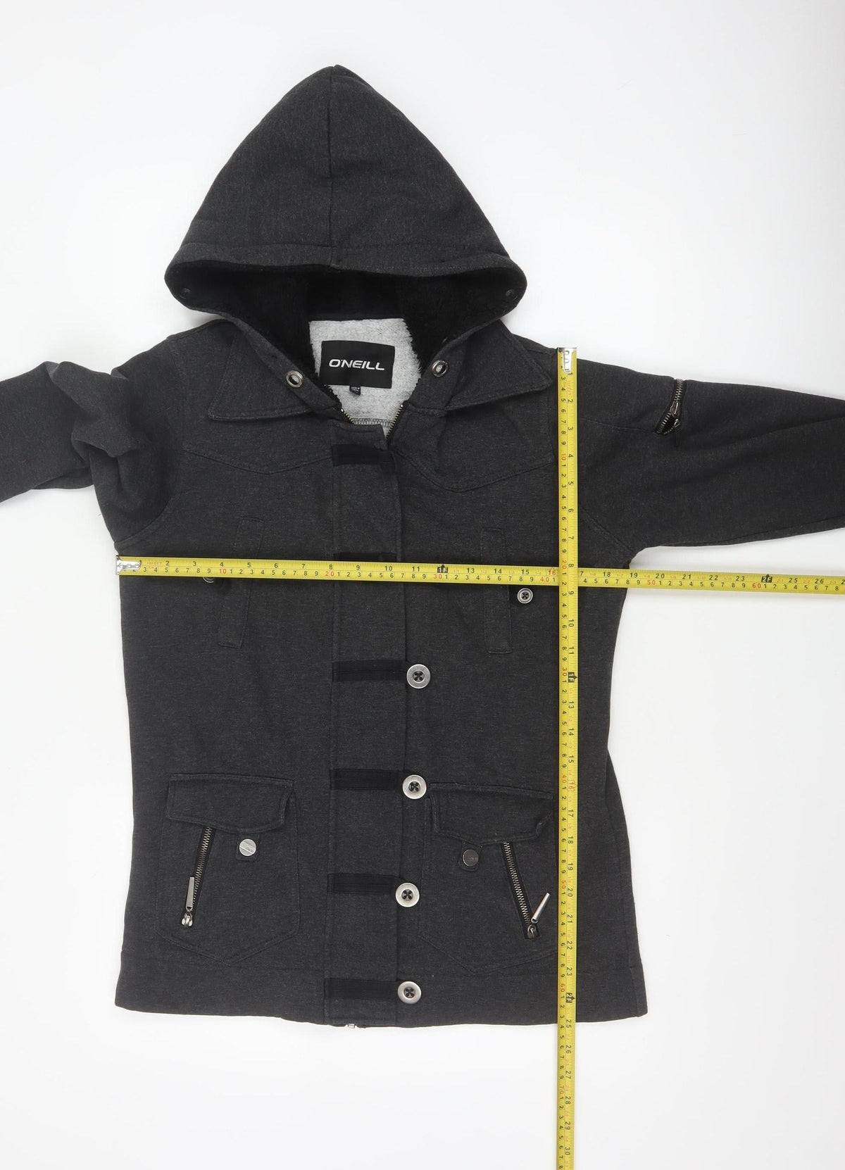 O'Neill Women’s Black Size 12 Hooded Full Zip Fleece Sweatshirt Jacket