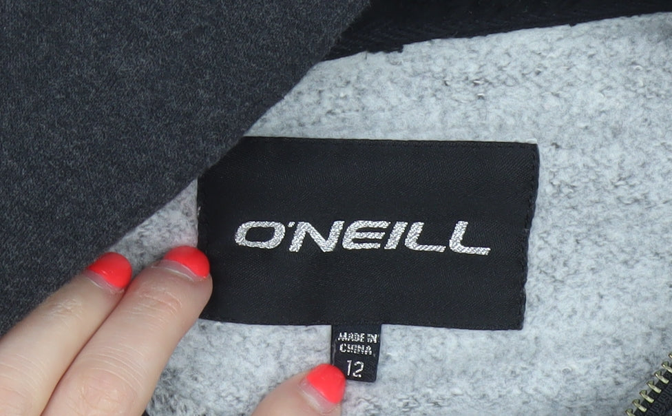 O'Neill Women’s Black Size 12 Hooded Full Zip Fleece Sweatshirt Jacket