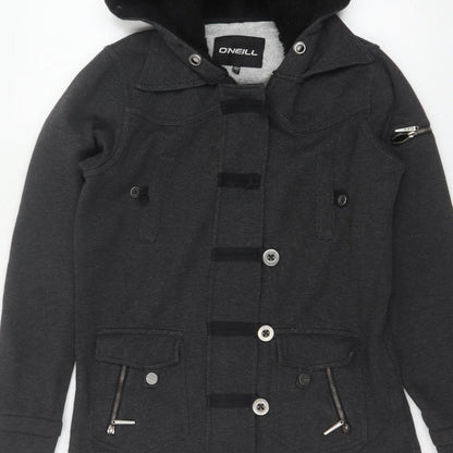 O'Neill Women’s Black Size 12 Hooded Full Zip Fleece Sweatshirt Jacket