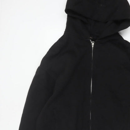 River Island Men’s Black XL Full Zip Hooded Cotton Blend Hoodie