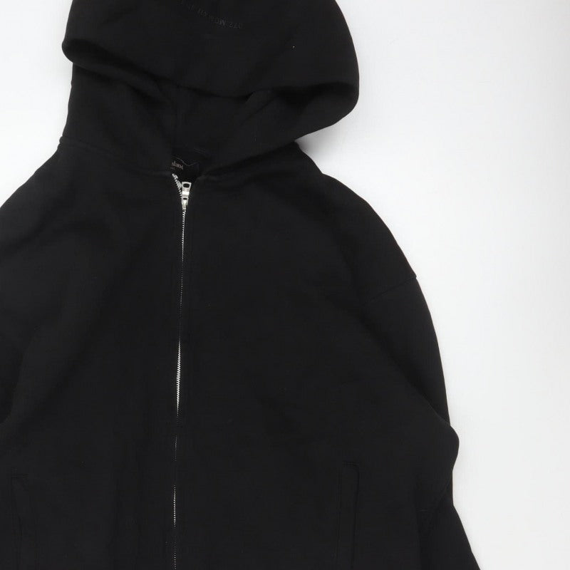 River Island Men’s Black XL Full Zip Hooded Cotton Blend Hoodie