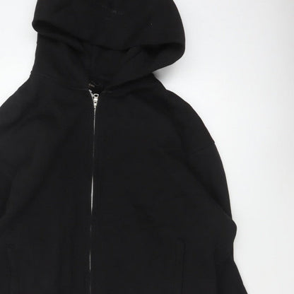 River Island Men’s Black XL Full Zip Hooded Cotton Blend Hoodie