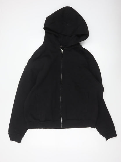 River Island Men’s Black XL Full Zip Hooded Cotton Blend Hoodie