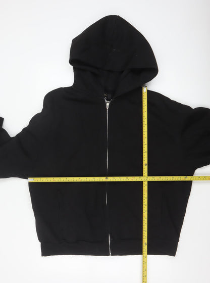 River Island Men’s Black XL Full Zip Hooded Cotton Blend Hoodie