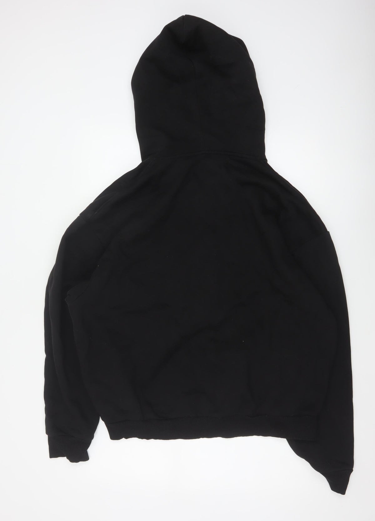 River Island Men’s Black XL Full Zip Hooded Cotton Blend Hoodie