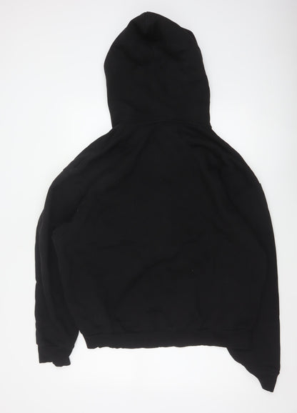 River Island Men’s Black XL Full Zip Hooded Cotton Blend Hoodie